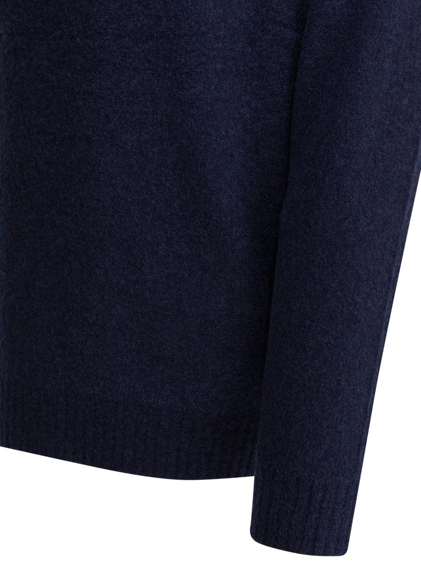Beams Plus Deep Blue Cashmere-Silk Blend Knitwear Sweater