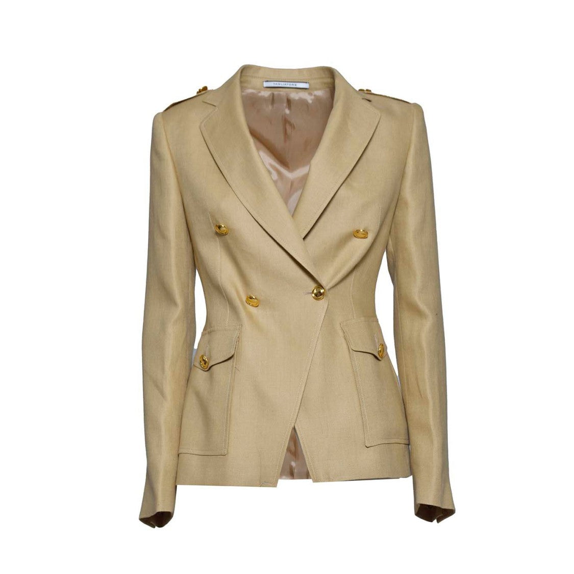 Tagliatore J-Darlene Double Breasted Jacket In Camel Linen