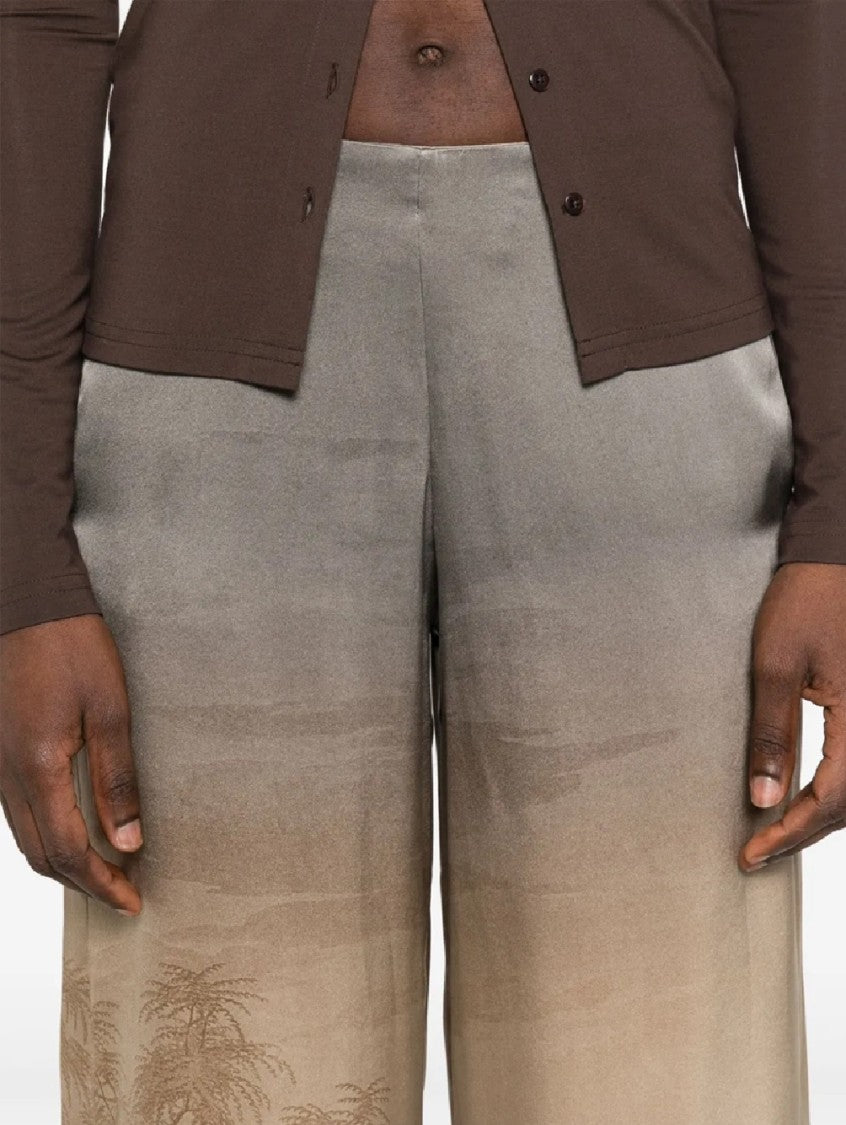 Pierre-Louis Mascia Wide-Leg Gradient Trousers With Landscape Print
