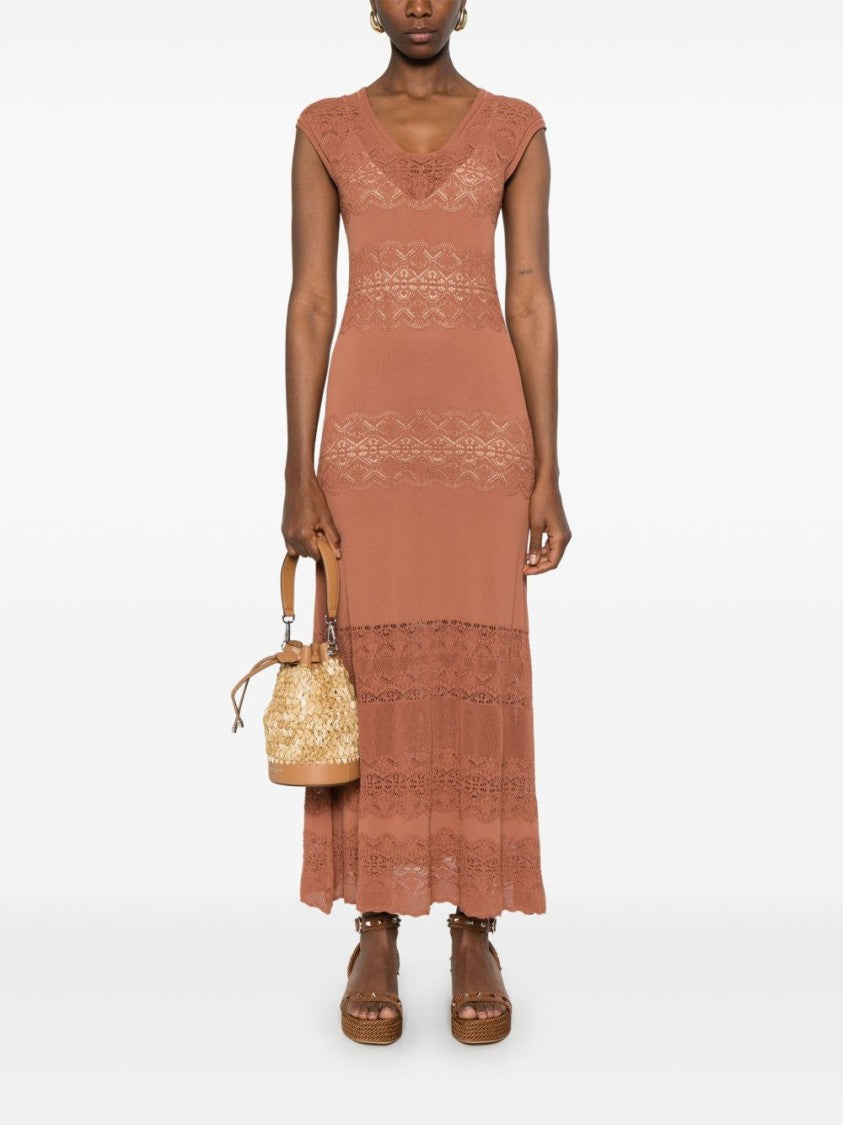 Twin-Set Maxi Dress With Deep V-Neckline
