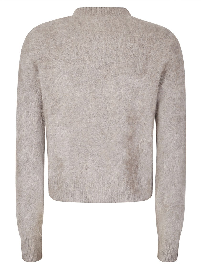 Lisa Yang Cropped Cashmere Cardigan With Contrasting Neckline And Button Closure