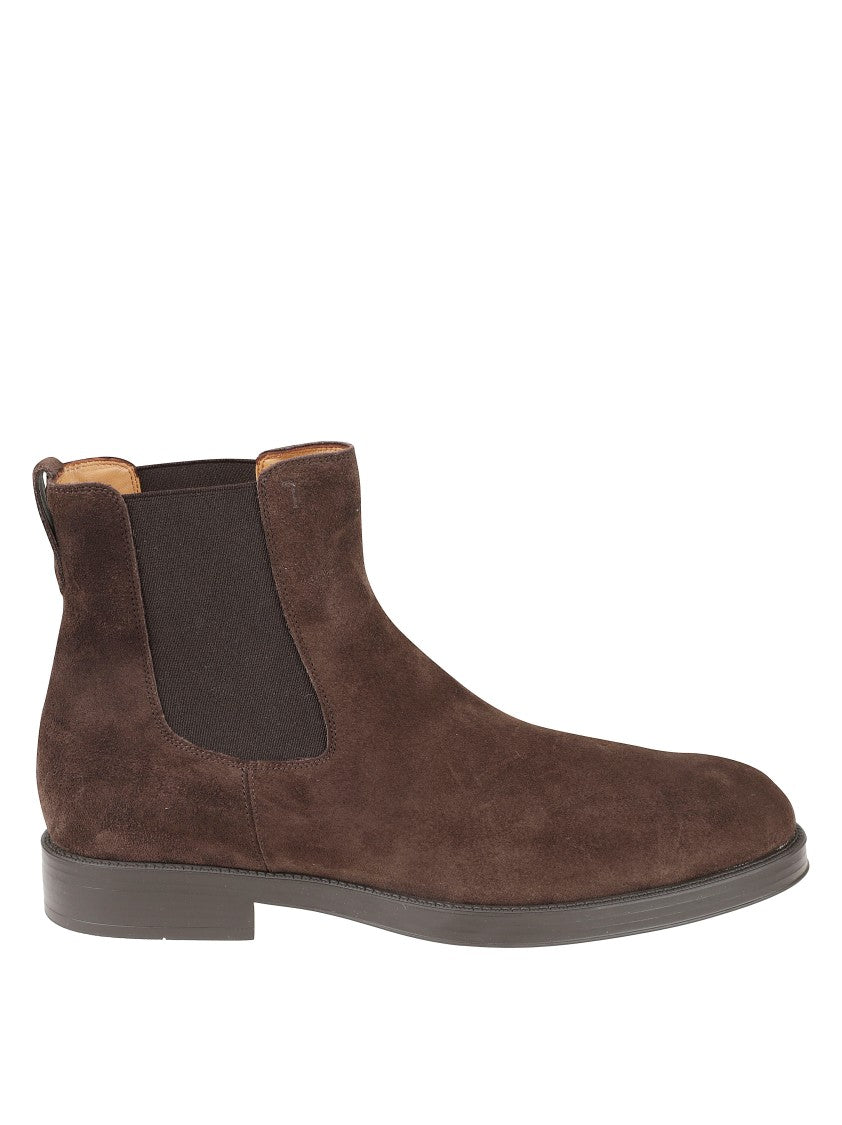 Tod's Ankle-High Dark Brown Suede Boots