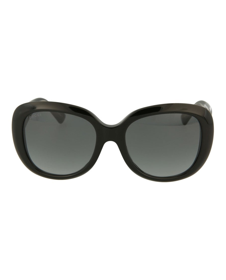 Gucci Round-Frame Acetate Sunglasses With Saddle Nose Bridge