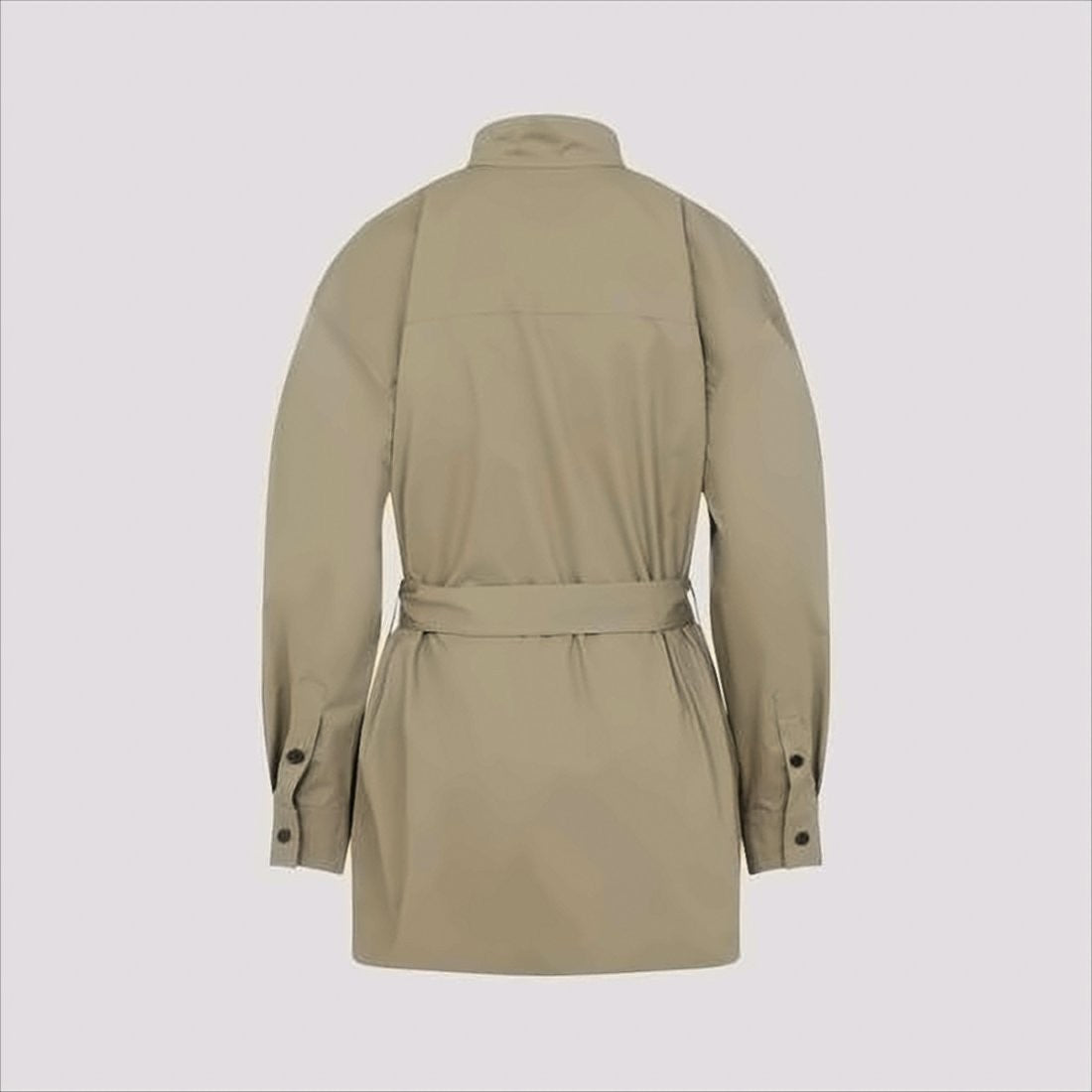 Saint Laurent High Stand Collar Long-Sleeved Shirt With Self-Tie Belt