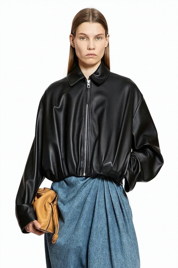 Loewe Lamb Leather Coat With Oversized Silhouette