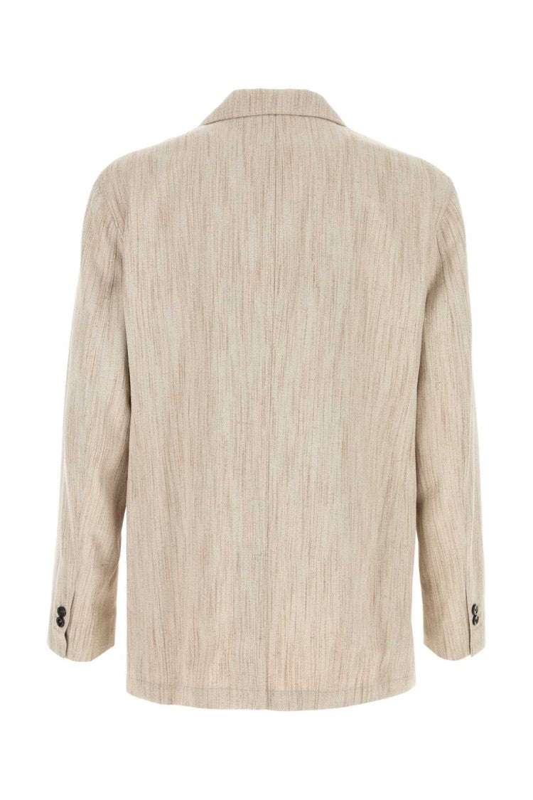 Bottega Veneta Melange Sand Viscose Blend Blazer