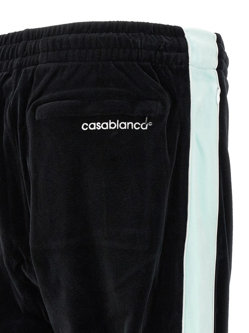 Casablanca Contrast-Trim Chenille Pants With Adjustable Waistband