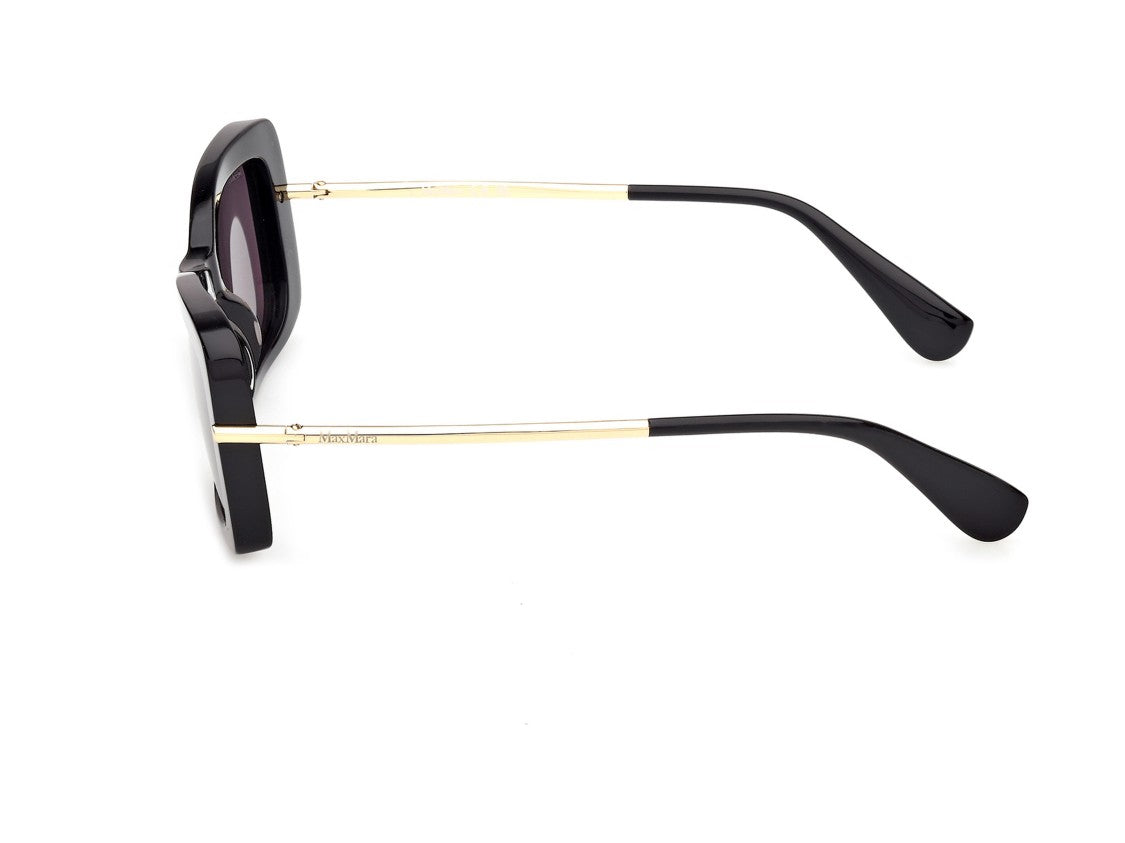 Max Mara Glossy Black Mm0194 Oversized Square Acetate Sunglasses