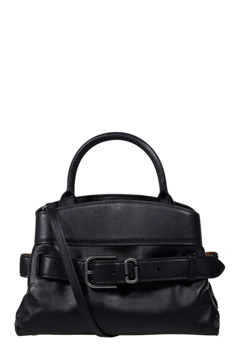 Marc Jacobs Black The Small Satchel Double-Compartment Leather Shoulder Bag