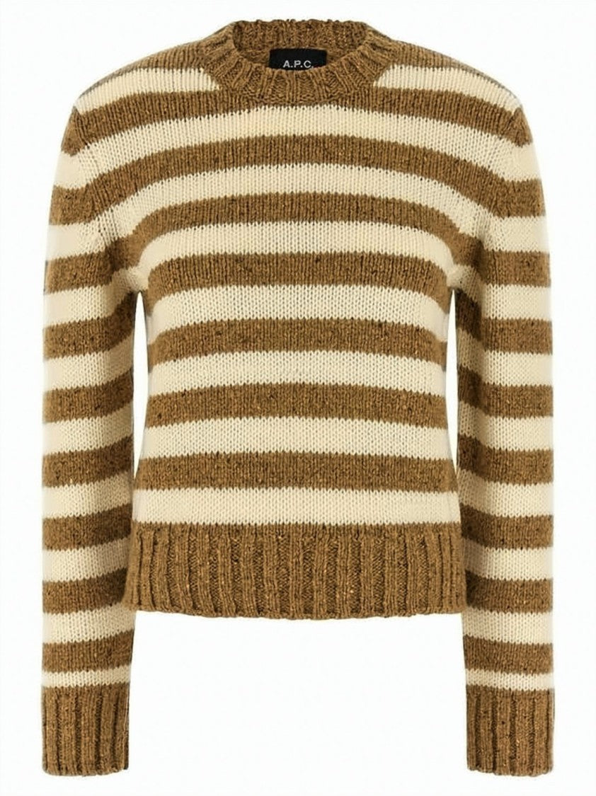 A.P.C. Classic Striped Wool Sweater With Crew Neckline And Ribbed Finish