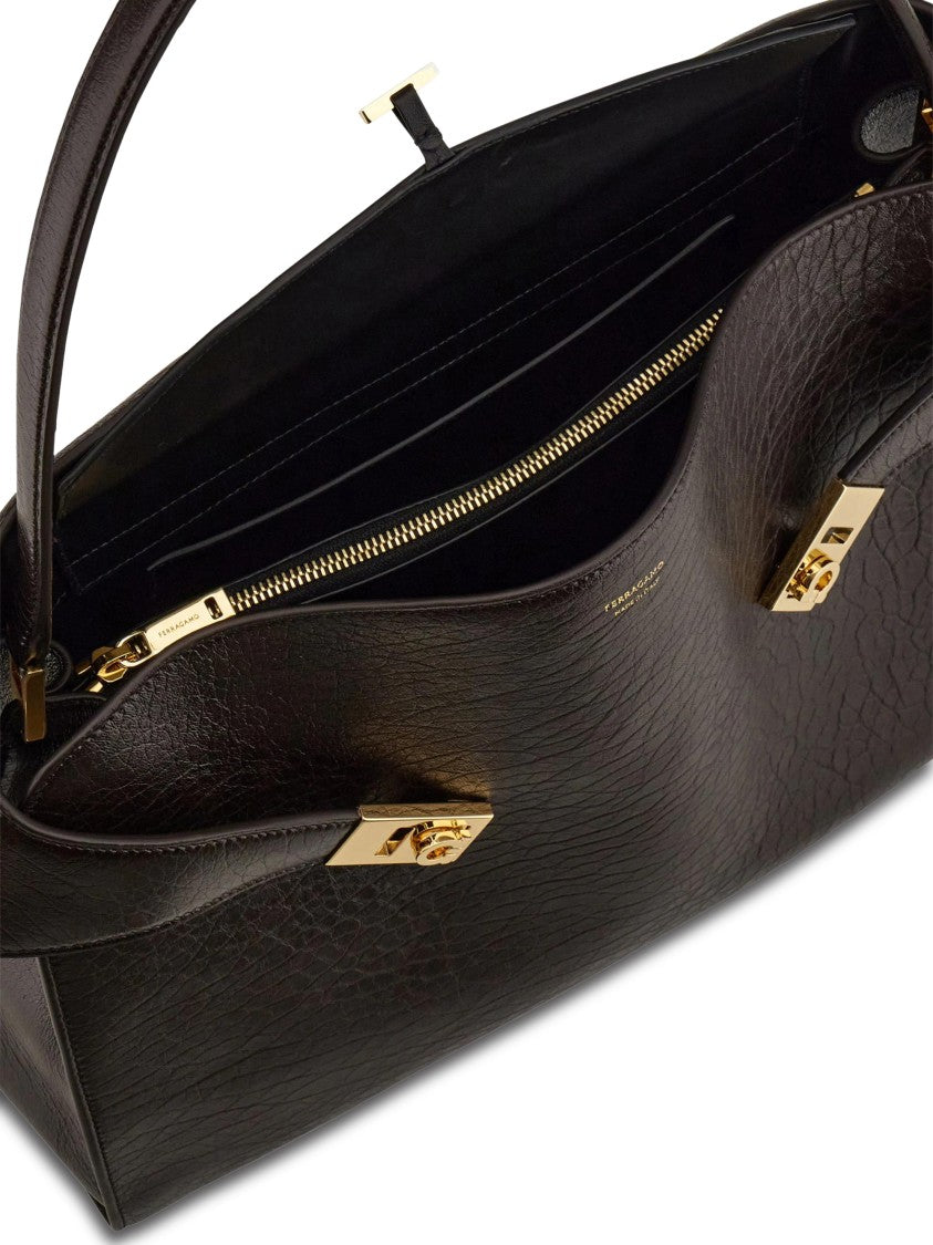 Ferragamo Neutrals Bag With Siena Fabric Lining