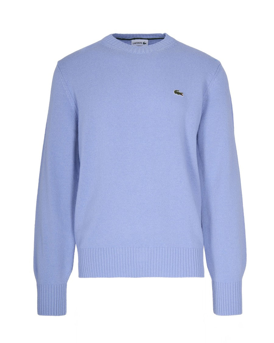 Lacoste Pastel Blue Carded Wool Sweater
