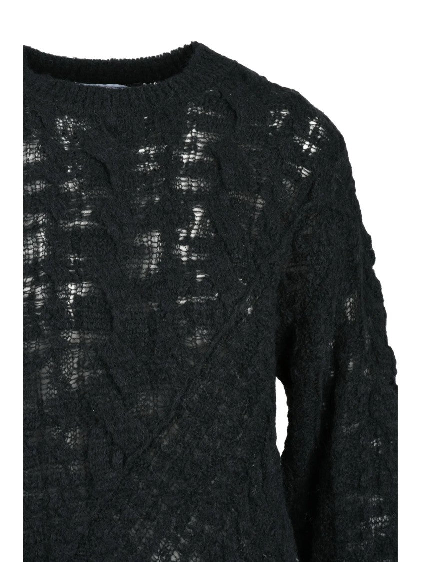 Mo5ch1no Jeans Black Acrylic Alpaca Polyamide Virgin Wool Sweater