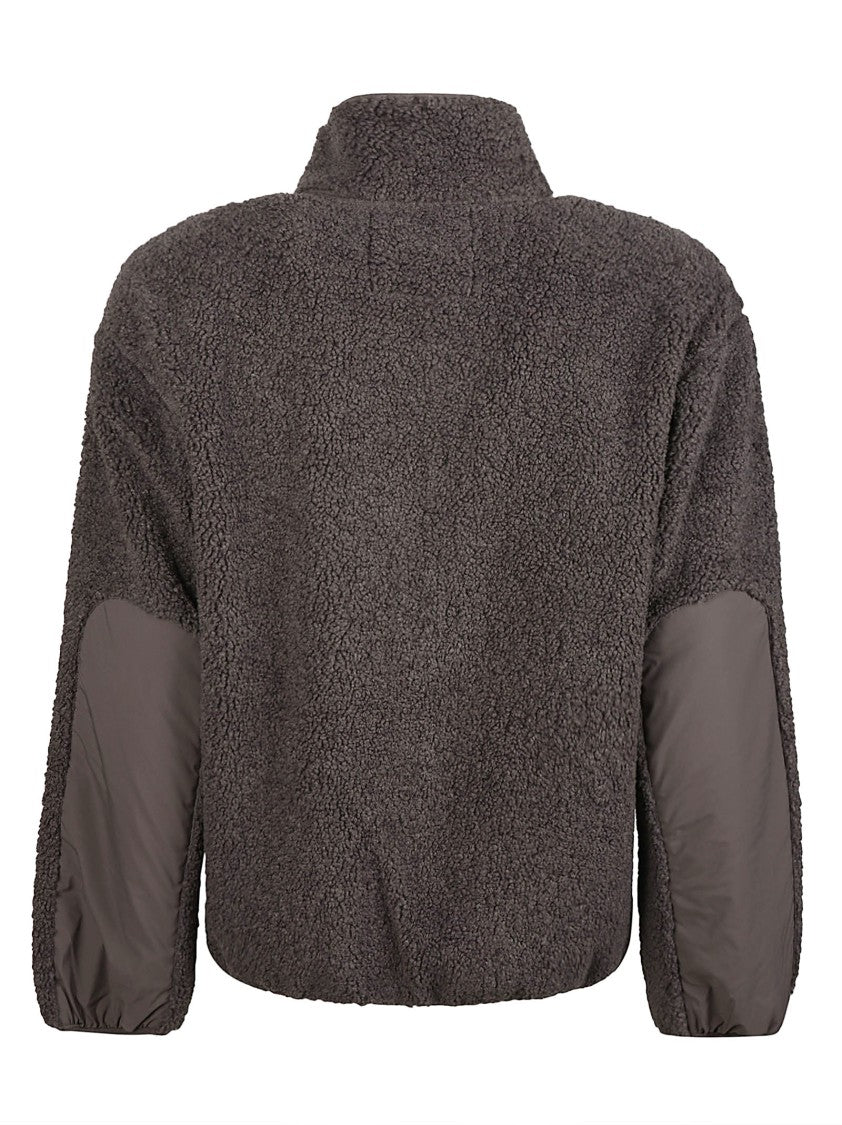 Maison Kitsuné Textured Full Zip Elbow Patch Jacket