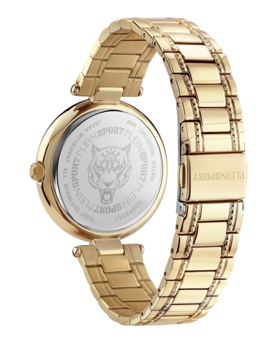 Plein Sport Opium Bracelet Watch With Champagne Sunray Dial And Lion Motif