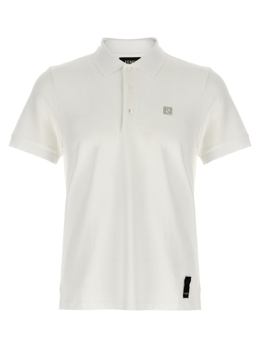 Fendi Ff Metallic Logo Polo Shirt