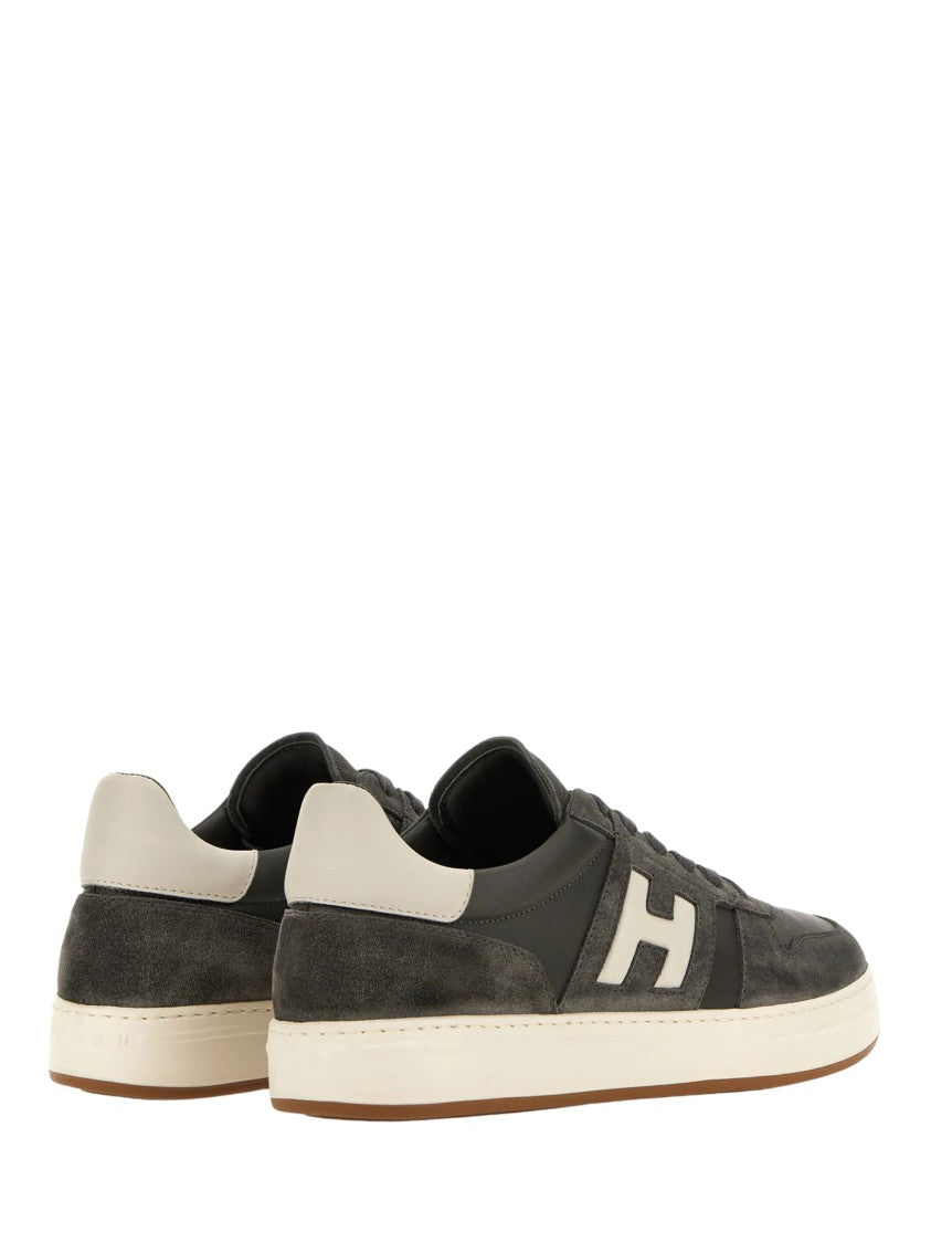 Hogan Dark Grey Suede Overlay Sneakers