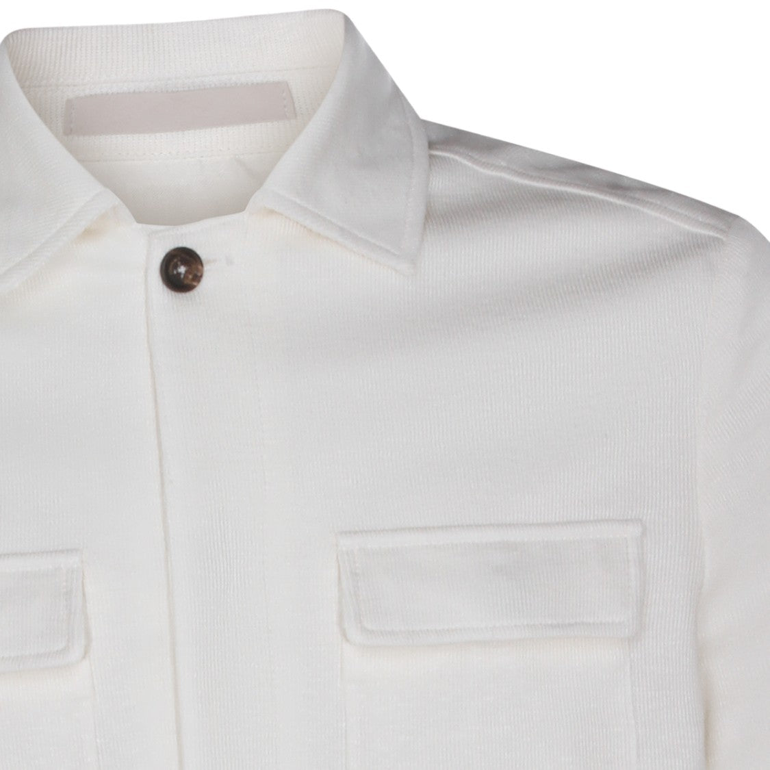Eleventy Structured White Jacket With Front Zipper Closure