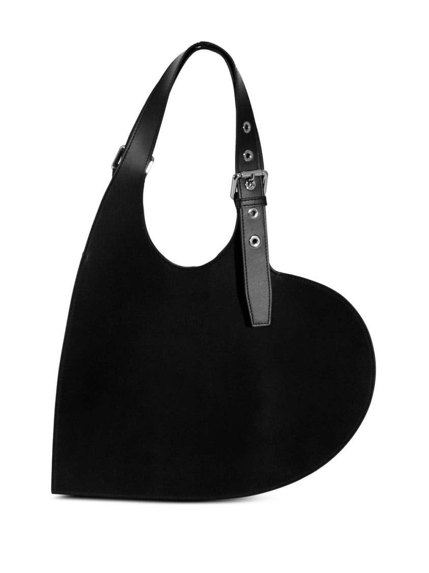 Coperni Heart-Shaped Black Leather Bag With Single Shoulder Strap