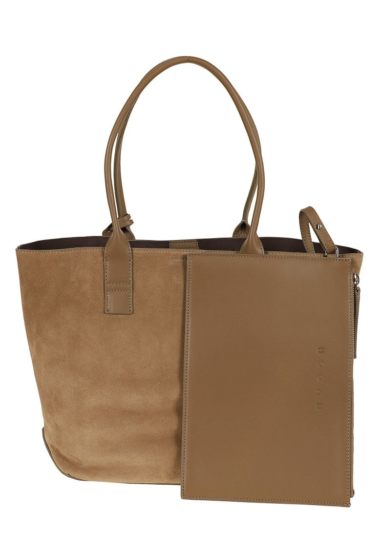 Hogan Address Small Suede Tote Bag