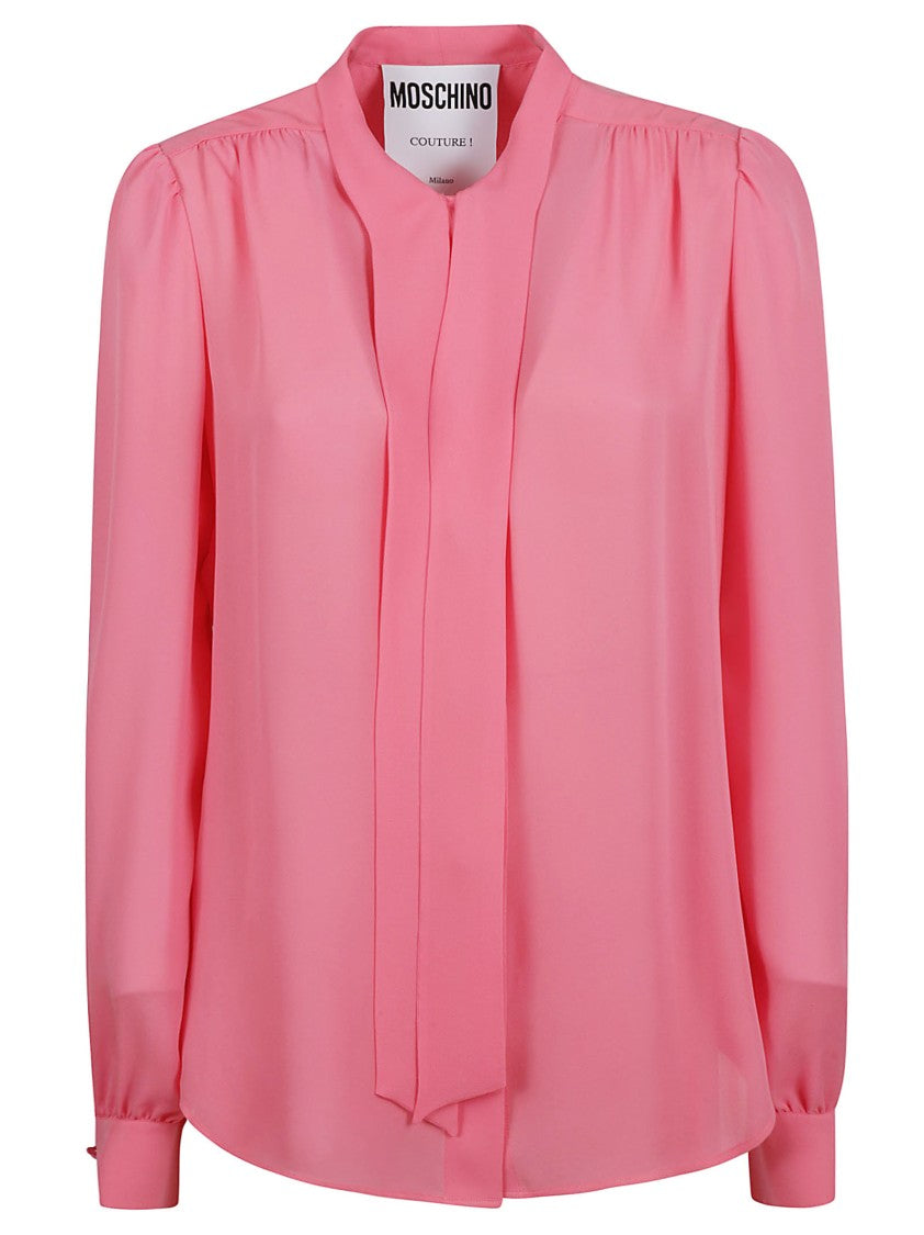 Moschino Fitted Fuchsia Shirt With Classic Collar