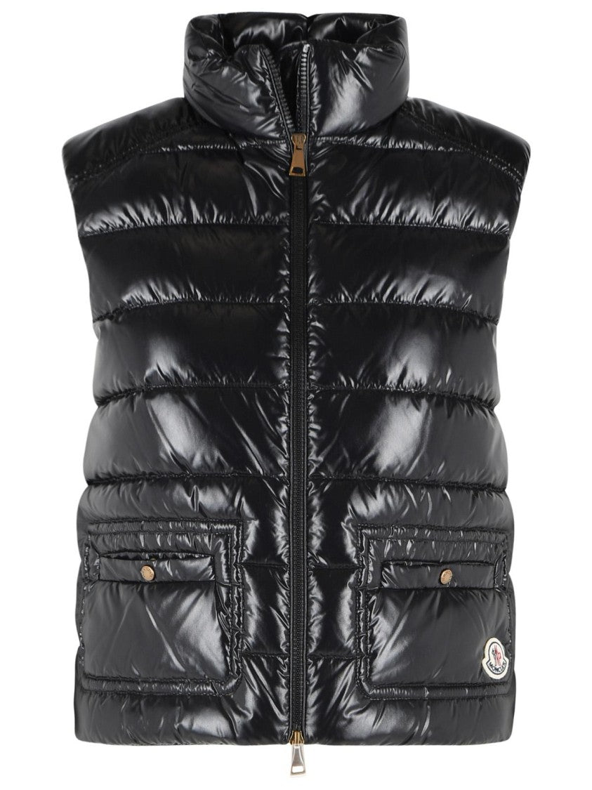 Moncler 'Frelon' Glossy Black Polyamide Vest
