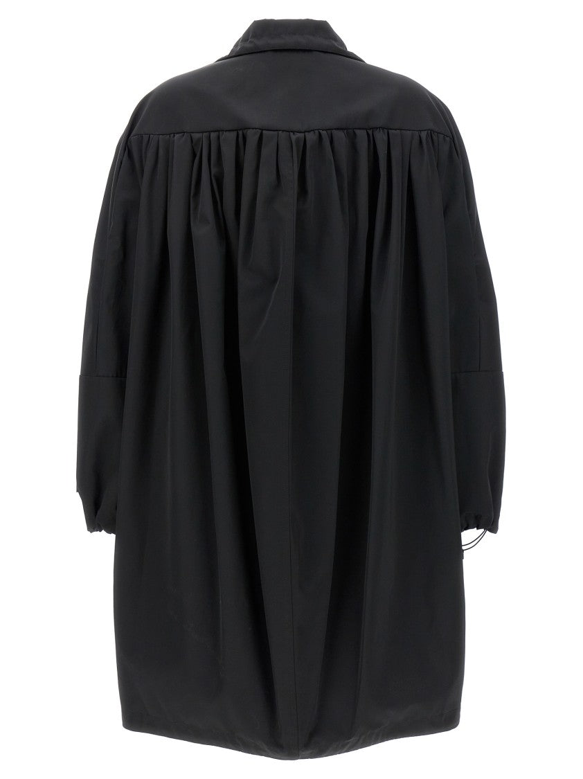 Marni Satin Black Parka With Zip Closure