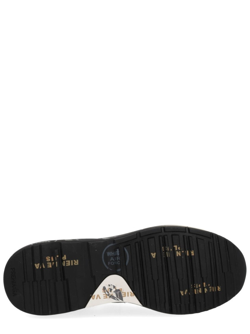 Premiata Chunky Sole Black Sneakers With Logo Accent And Padded Collar