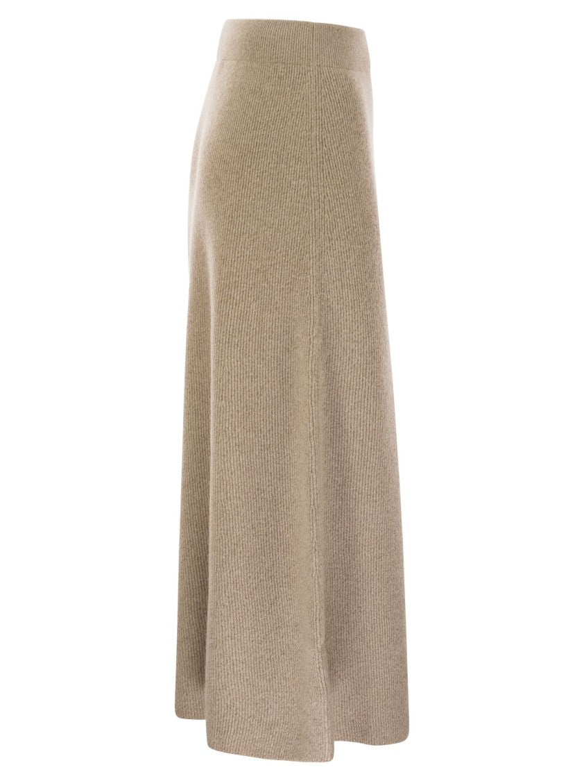 Fabiana Filippi Platinum And Lurex Long Skirt