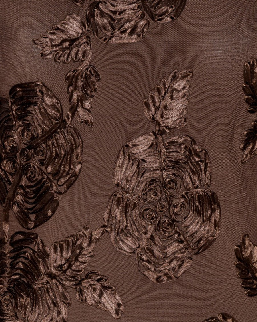 Rotate Fitted Mini Dress With Floral Embroidery