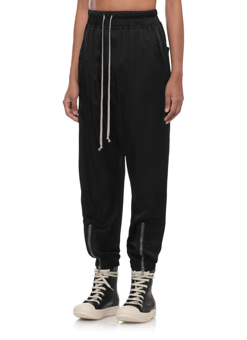 Rick Owens Soft Trousers With Elastic Waistband And Zippered Hems