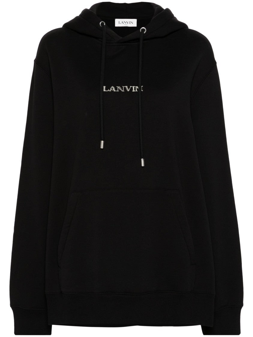 Lanvin Relaxed Fit Cotton Hoodie With Logo Embroidery
