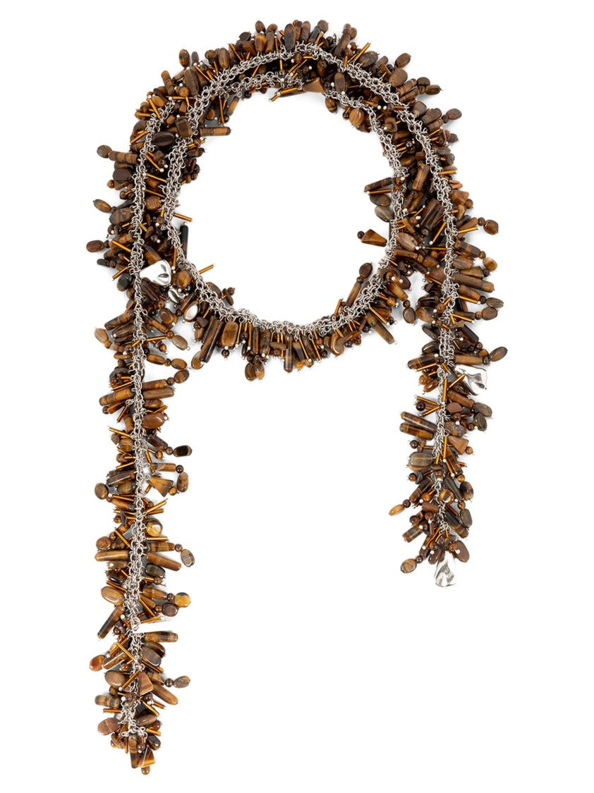 Dries Van Noten Embroidered Scarf' Necklace