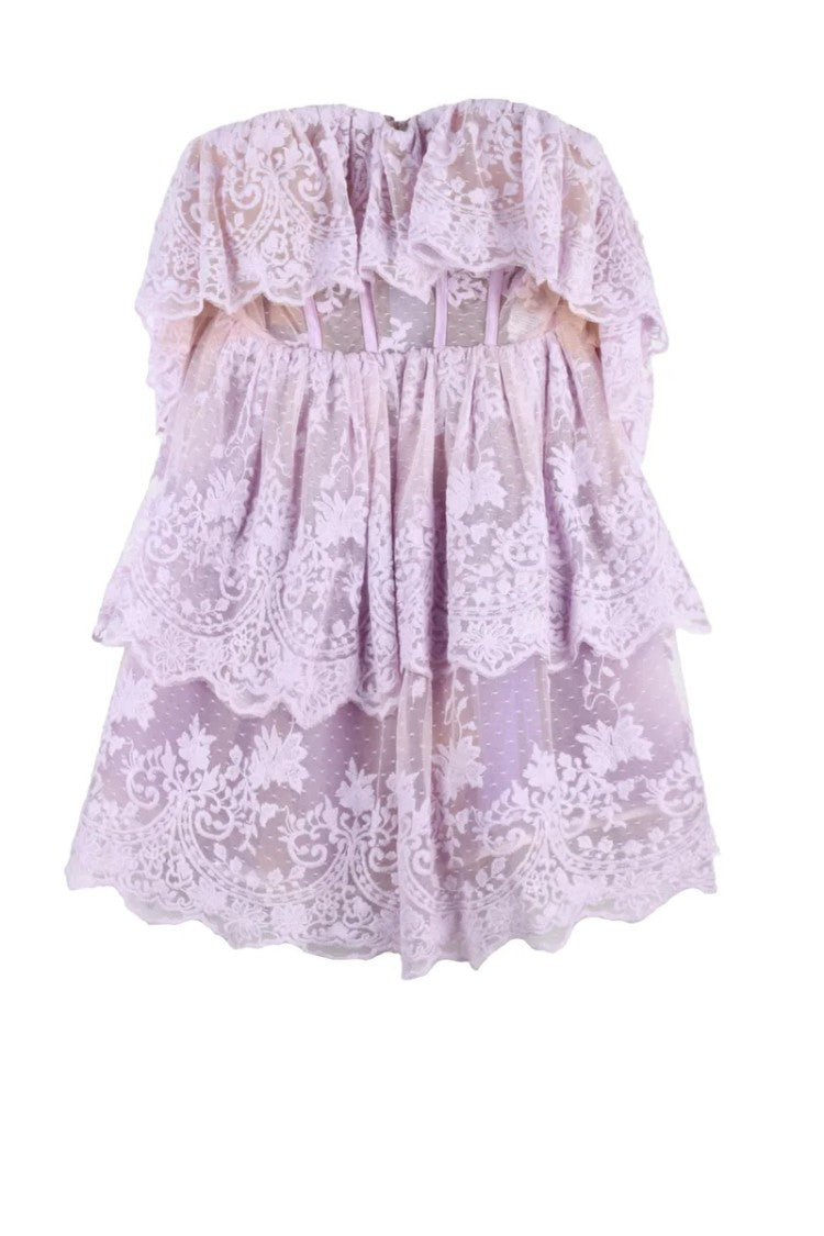 Elisabetta Franchi Mini Dress Polyamide Cotton - Wisteria