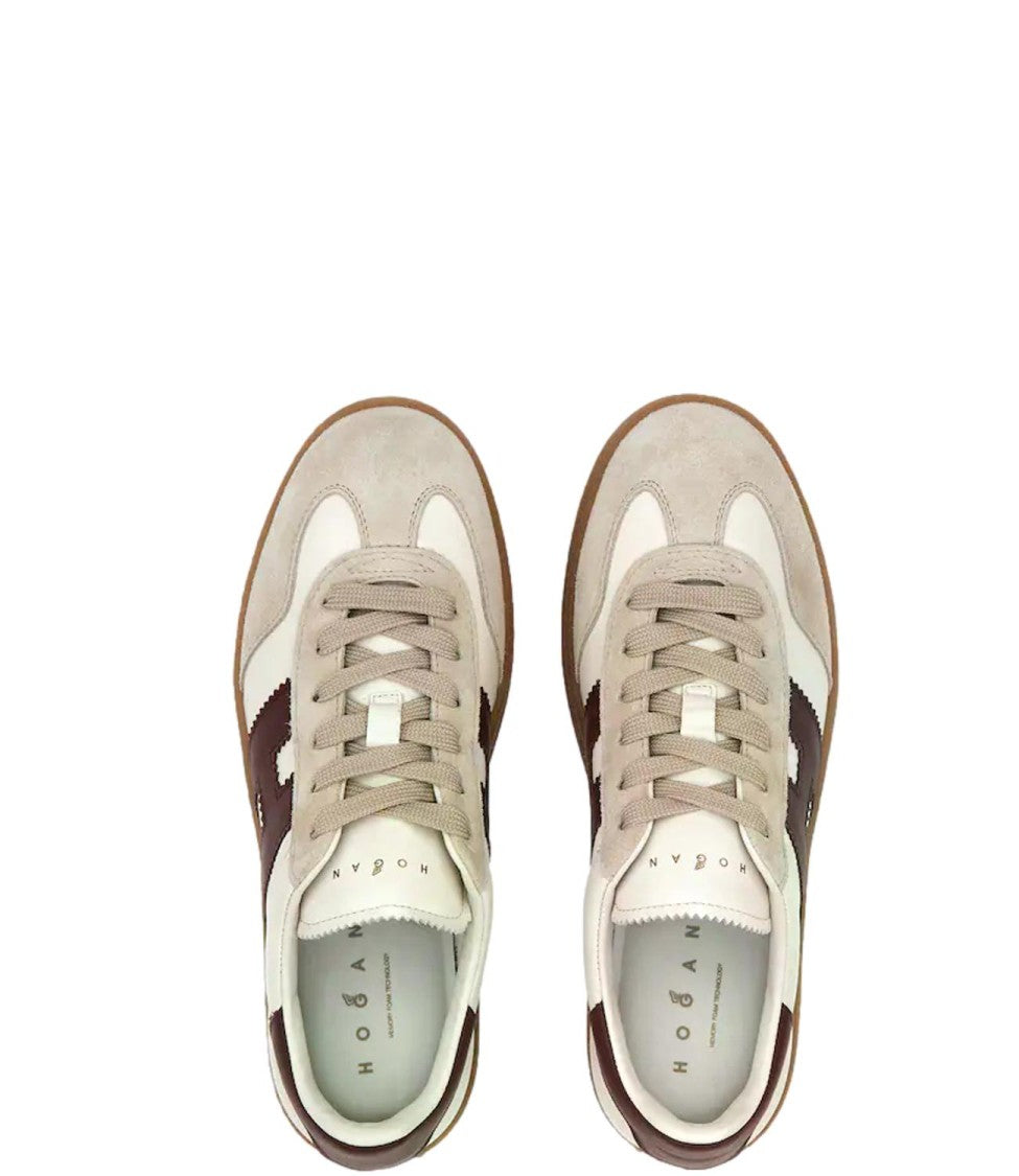 Hogan Beige Suede Platform Sneakers