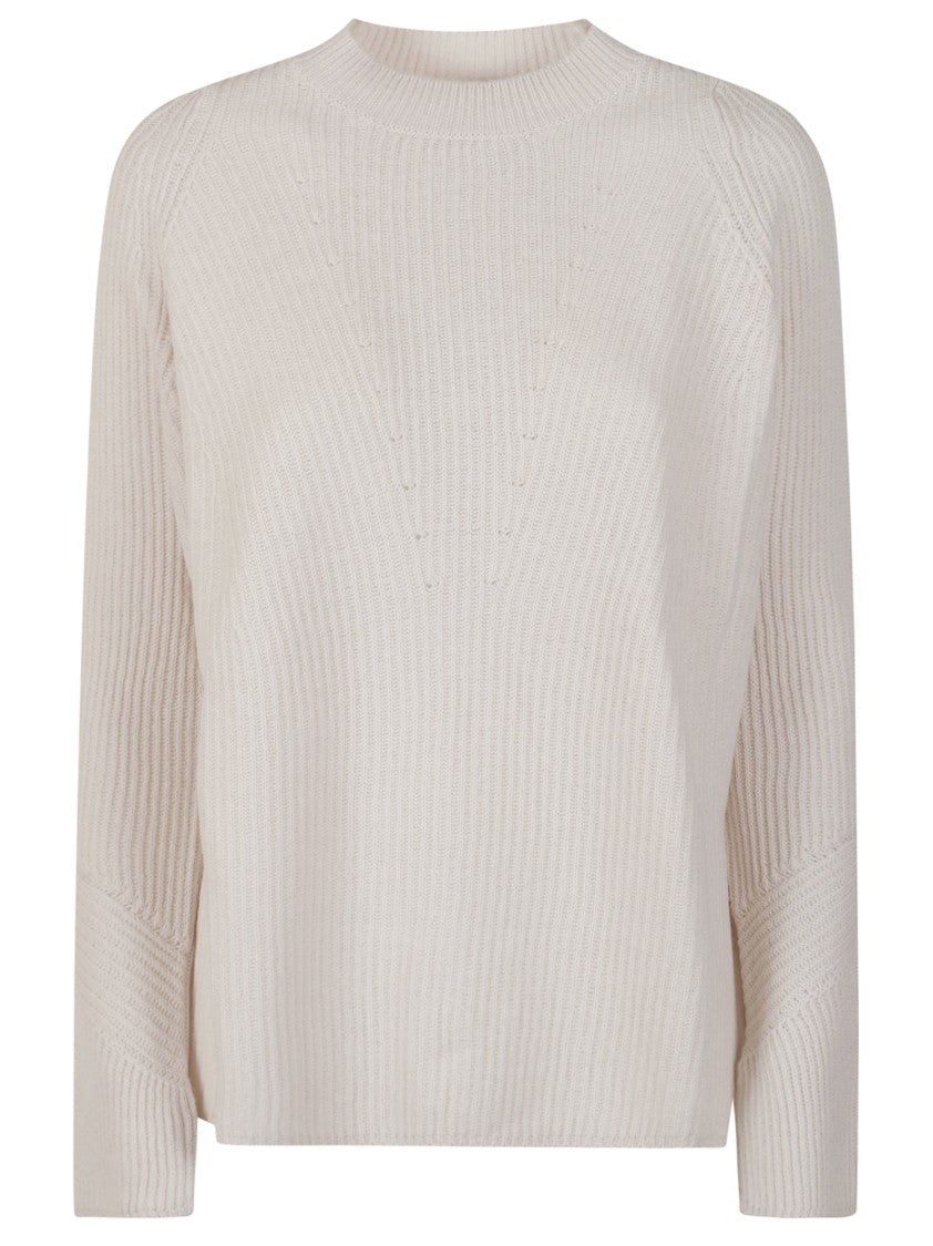 Max Mara Soft Ribbed Knit Sweater With Cropped Hem