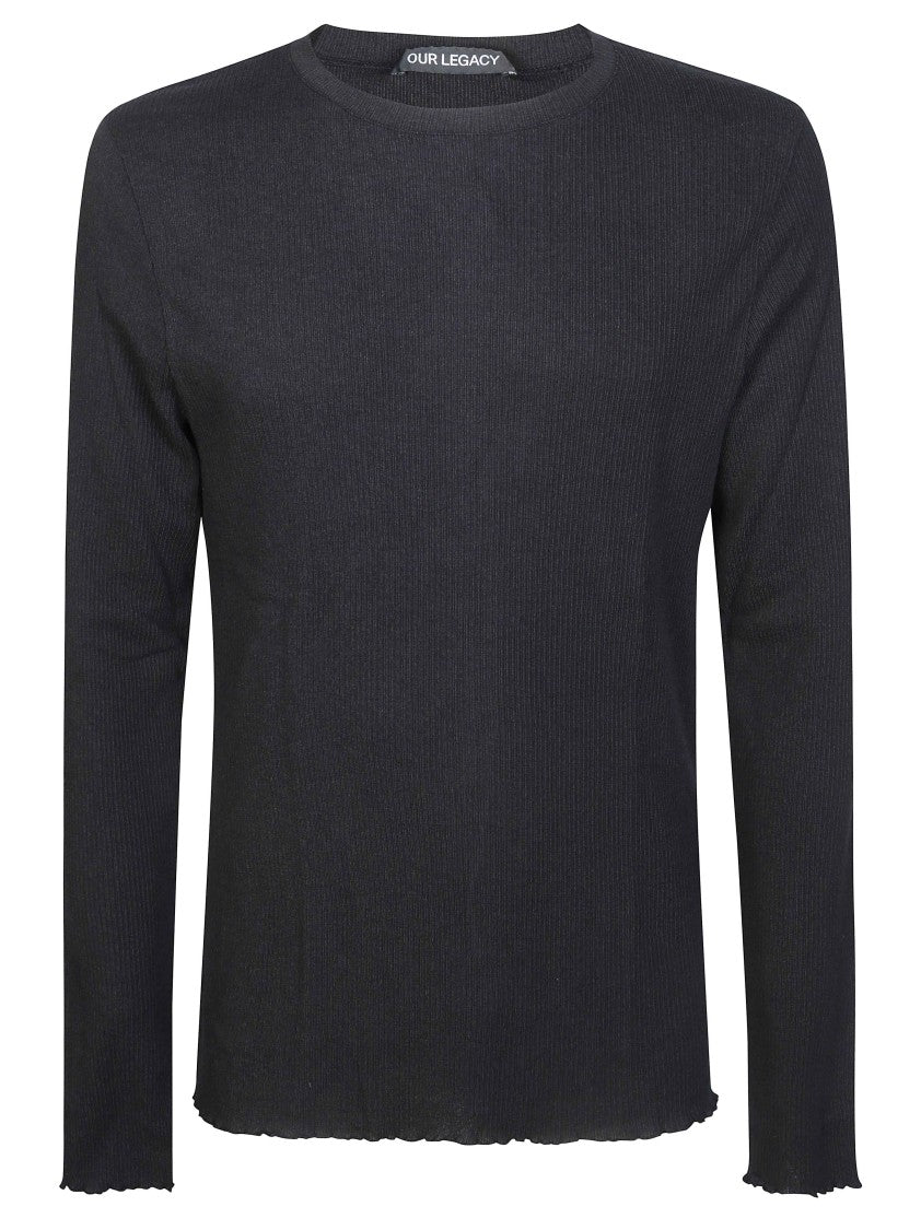 Our Legacy Elongated Ribbed Texture Long-Sleeve Top