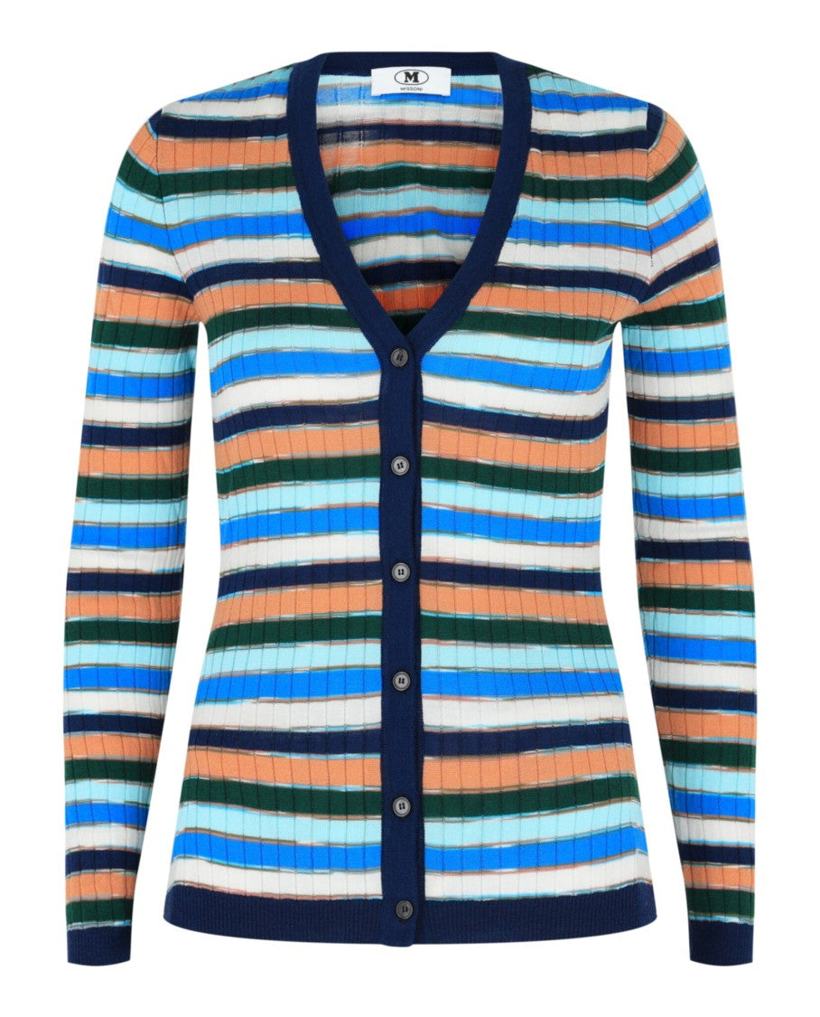 M Missoni Fitted Striped Cardigan