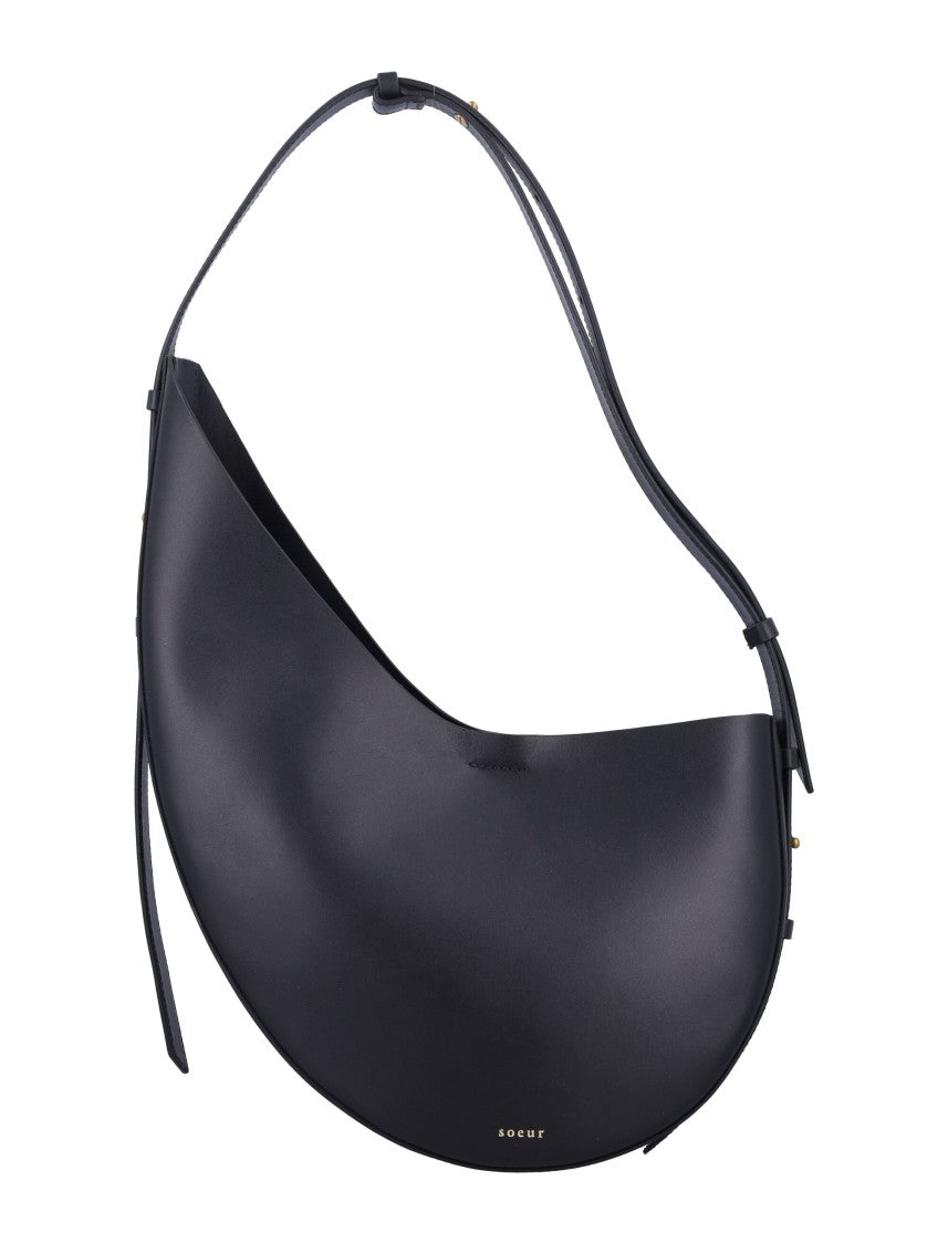 Soeur Crescent-Shaped Black Shoulder Bag