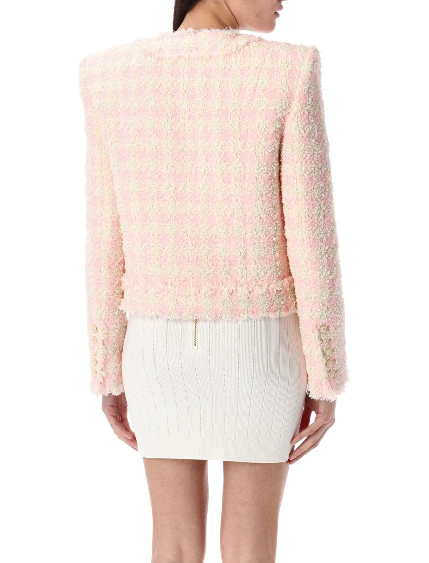 Balmain 5-Button Textured Tweed Jacket