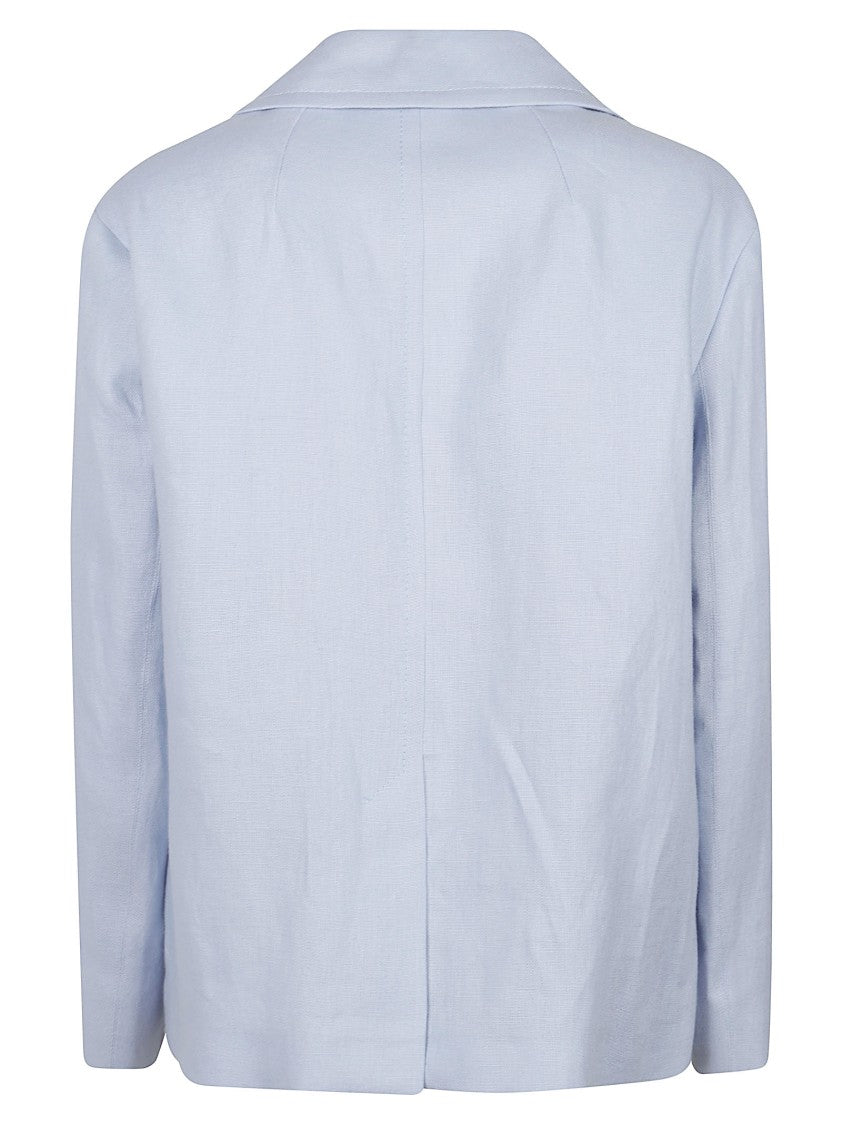 Max Mara Light Blue Double-Breasted Blazer