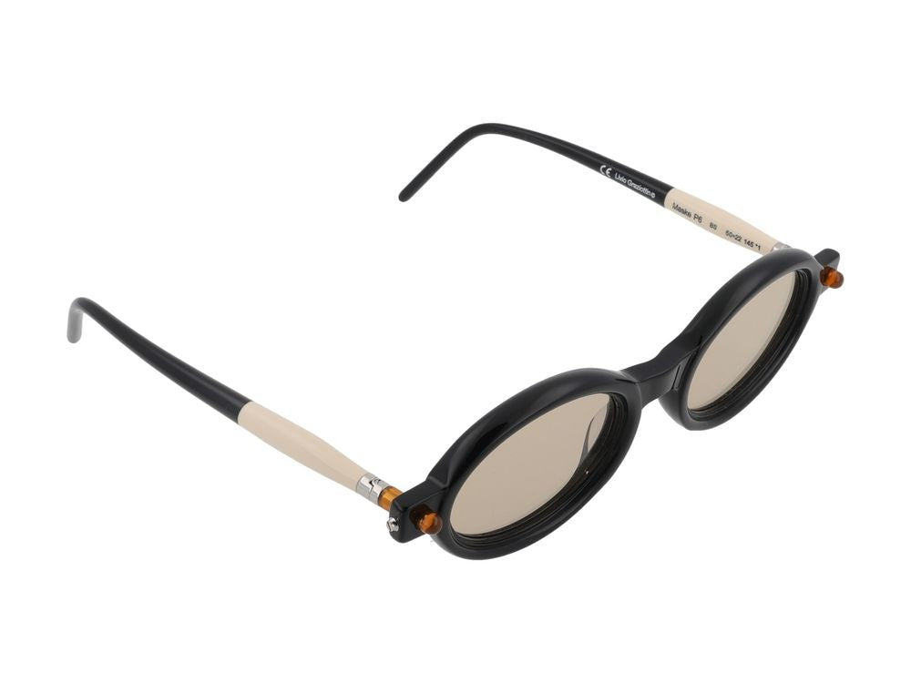 Kuboraum Acetate Titanium Accent Oval-Frame Sunglasses