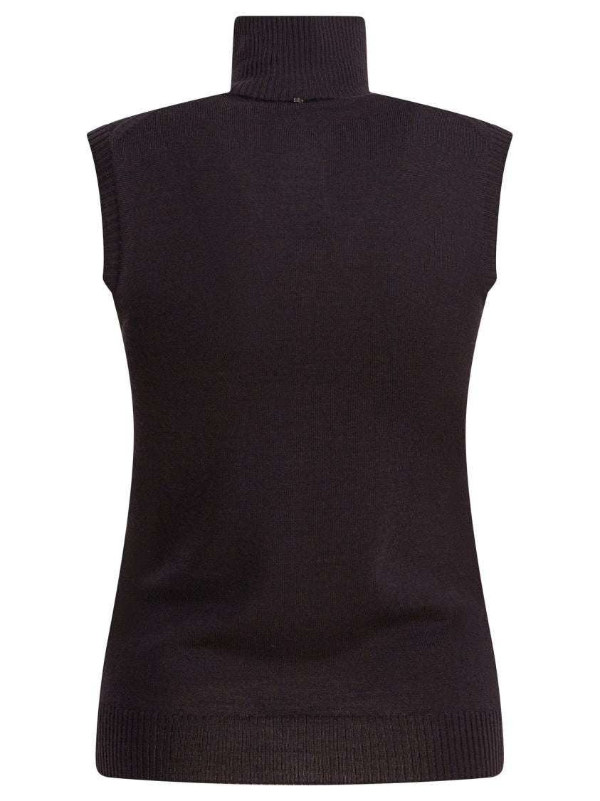 Max Mara Mock Neck Sleeveless Top