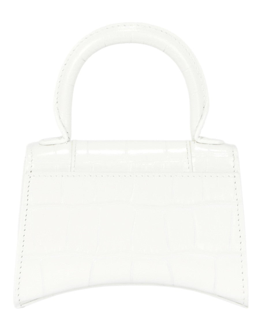 Balenciaga Hourglass Xs Crocodile Embossed Top Handle Handbag