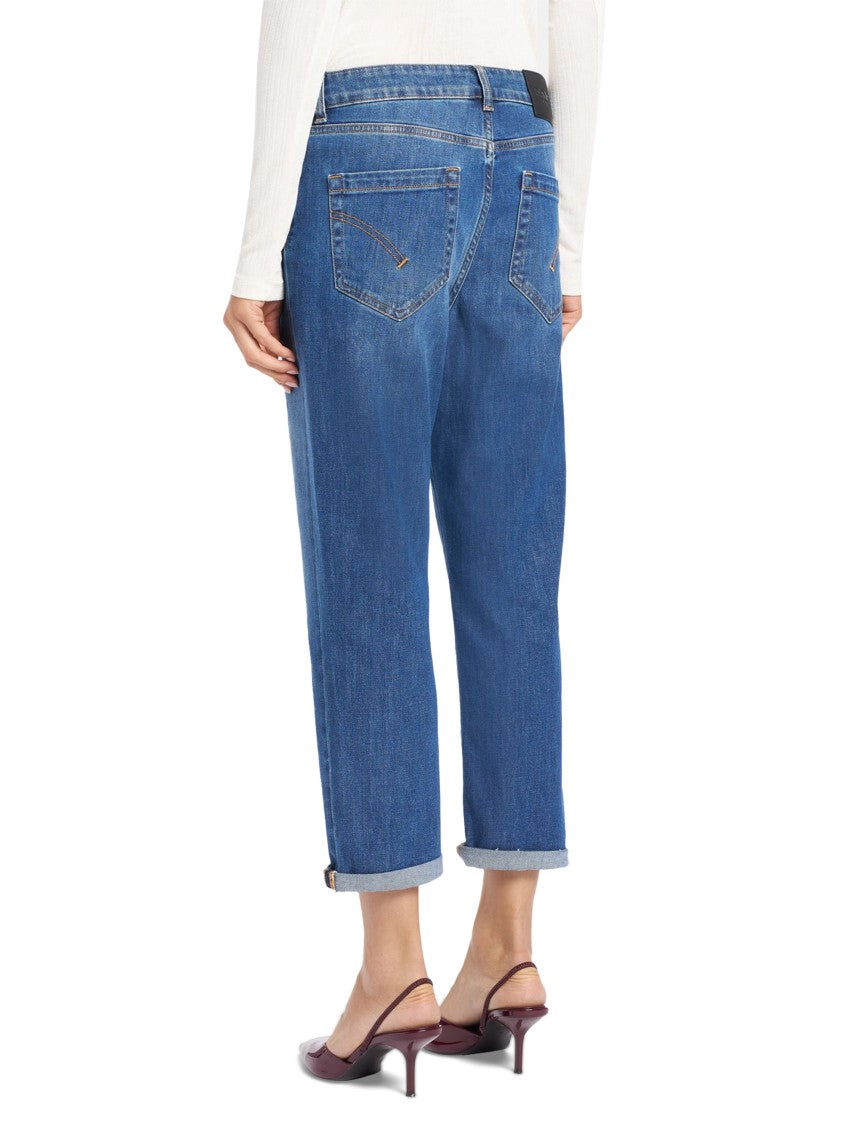 Dondup Tailored Straight Leg Trousers In Cotton-Elastane Blend