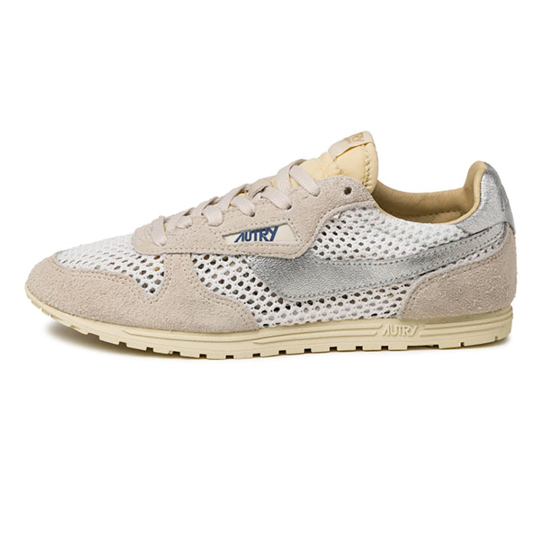 Autry Textured Sneakers With Nylon Mesh And Cow Leather Accents