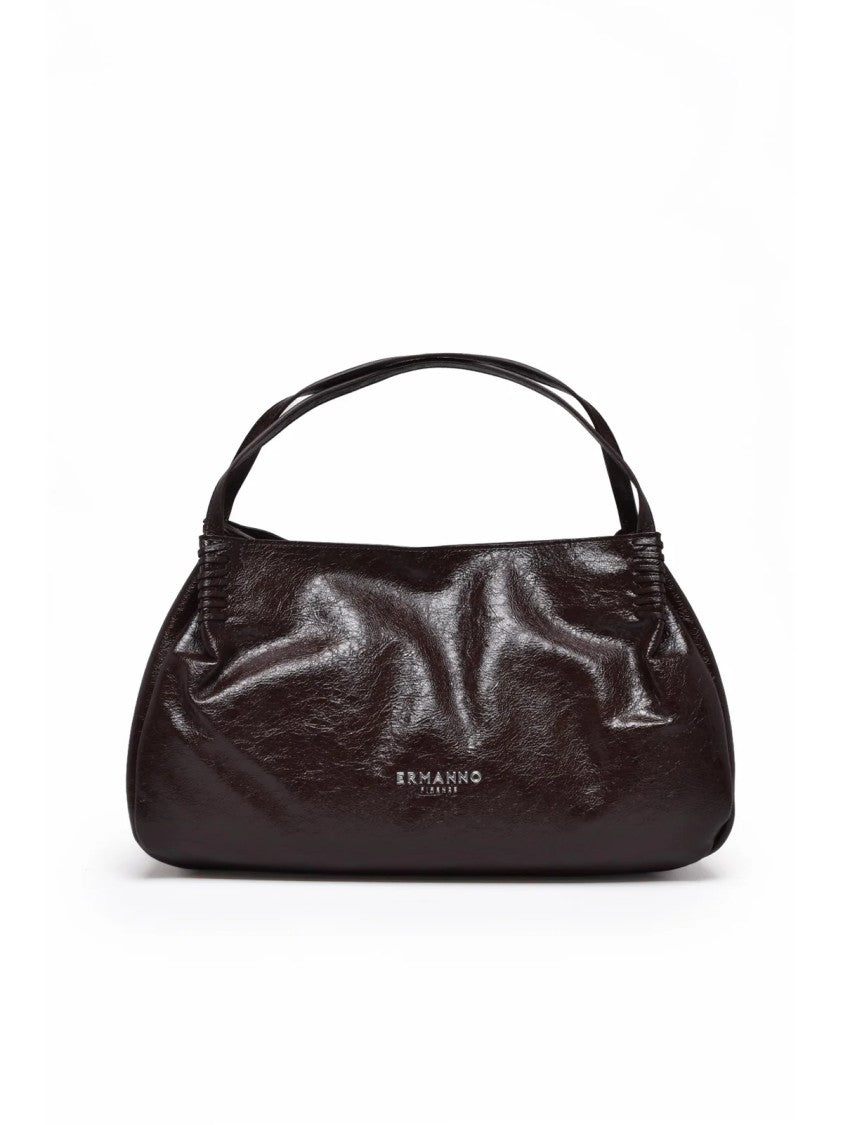 Ermanno Firenze Brown Polyurethane Vivian Shoulder Bag