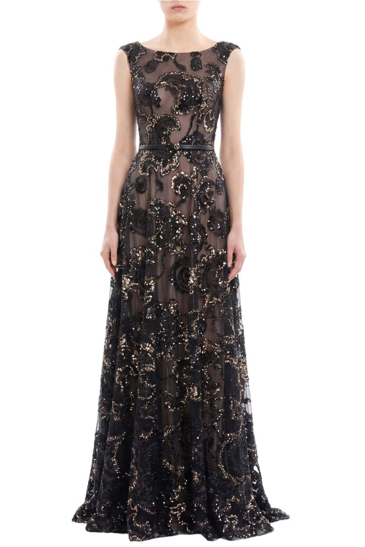 Saiid Kobeisy Embroidered Tulle Long Dress