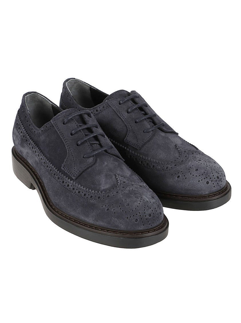Hogan H704 Soft Calf Leather Brogue Derby Shoes