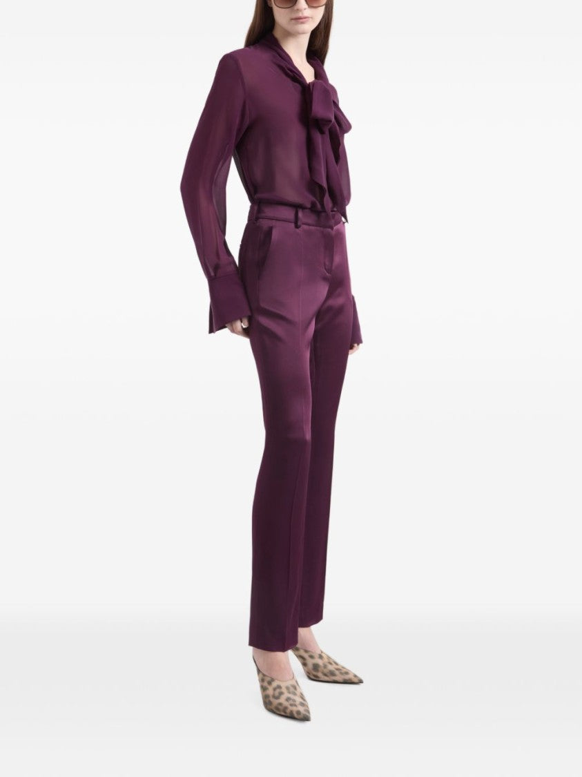 Nina Ricci Tailored Straight-Leg Trousers With Subtle Sheen